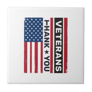 Thank You Veterans Distressed Flag Vector Design_1 Tile