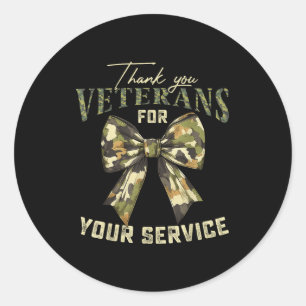 Thank You Veterans For Your Service Veterans Day Classic Round Sticker
