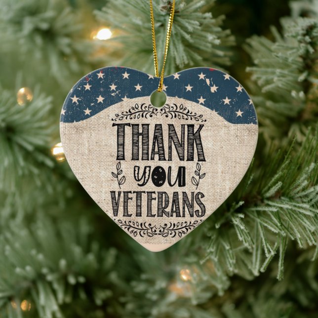 Thank You Veterans Heart Ornament (Tree)
