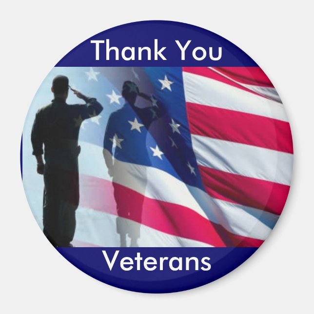 Thank You Veterans Military Tribute Magnet (Front)