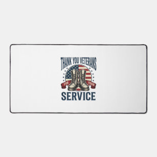 Thank You Veterans Patriotic Boots Vintage Design_ Desk Mat