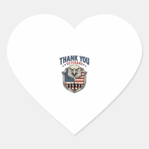 Thank You Veterans Patriotic Eagle Shield Shirt_1 Heart Sticker