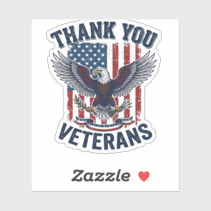 Thank You Veterans Patriotic Eagle Vintage
