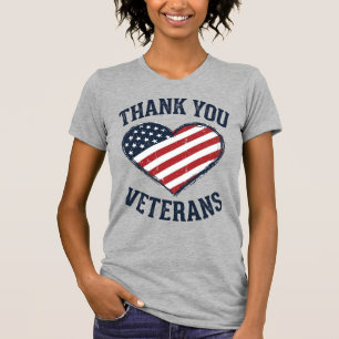Thank You Veterans Patriotic Heart Vintage Shirt D
