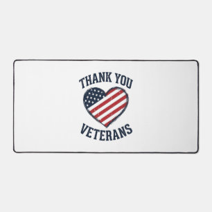 Thank You Veterans Patriotic Heart Vintage Shirt D Desk Mat