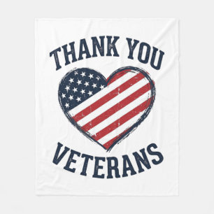 Thank You Veterans Patriotic Heart Vintage Shirt D Fleece Blanket