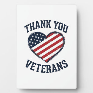 Thank You Veterans Patriotic Heart Vintage Shirt D Plaque