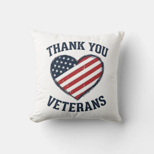 Thank You Veterans Patriotic Heart Vintage Shirt D Throw Pillow