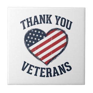 Thank You Veterans Patriotic Heart Vintage Shirt D Tile