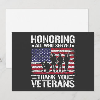 Thank You Veterans Patriotic Military Service Gift Holiday Card
