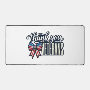 Thank You Veterans Patriotic Ribbon Vintage Shirt_ Desk Mat