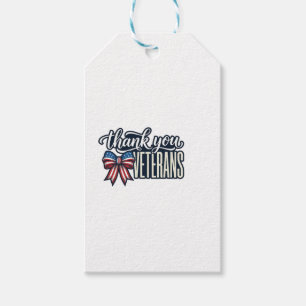 Thank You Veterans Patriotic Ribbon Vintage Shirt_ Gift Tags