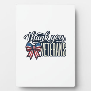 Thank You Veterans Patriotic Ribbon Vintage Shirt_ Plaque