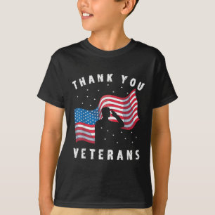 Thank You Veterans Soldier Us Flag America Memoria T-Shirt