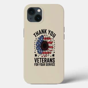 Thank You Veterans Sunflower Military Veterans Day iPhone 13 Case