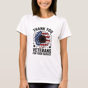 Thank You Veterans Sunflower Military Veterans Day T-Shirt