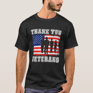 Thank You Veterans U S Flag Soldier Patriotic T-Shirt