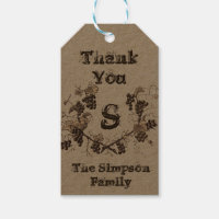 Thank You Vinage Grape Vine Etching Monogram