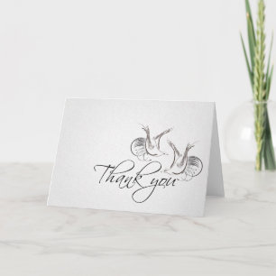 thank you vintage love birds greeting card