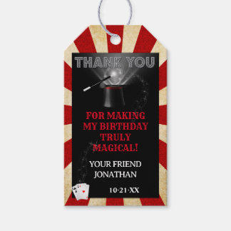 Thank You Vintage Magic Show Birthday Favour Tag