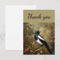 Thank You Vintage Magpie Bird 