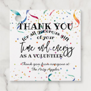 Thank you volunteer favour tags