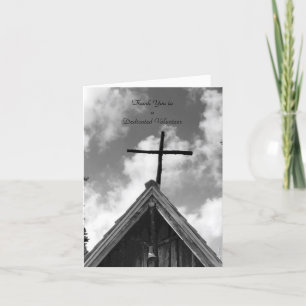 Thank You Volunteers B&W Note Card, Old Church Card