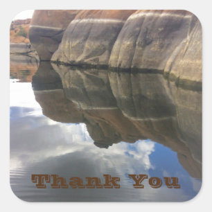 Thank You Water Reflection Photo Arizona Landscape Square Sticker