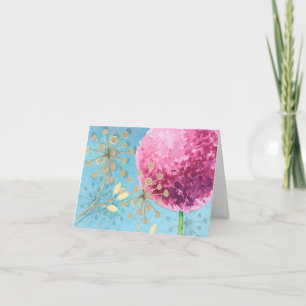 Thank You watercolor Allium floral Card