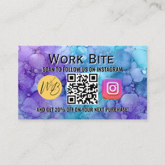 Thank You Watercolor Business Instagram Qr Code Discount Card