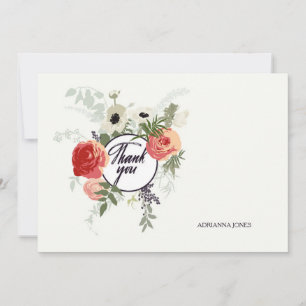 Thank You Watercolor Floral Card