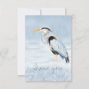 Thank You Watercolor Great Blue Heron Bird Nature