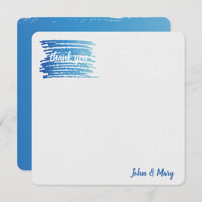 Thank You Watercolor Paint Smudge  Card (Front/Back)