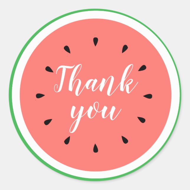 thank you watermelon classic round sticker (Front)
