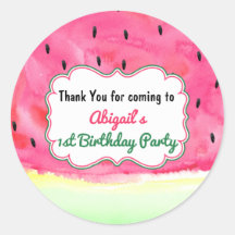 Thank You watermelon Party Favour sticker tag