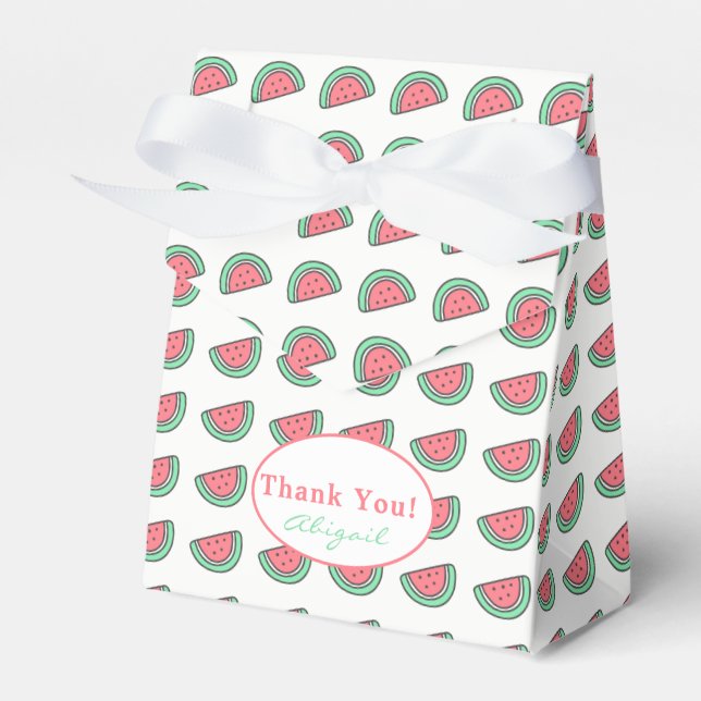 Thank You | Watermelon Pattern Tent Favour Box (Front Side)