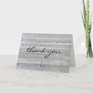 thank you-weathered gray wood thank you card