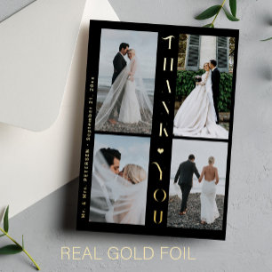 Thank you wedding 4 photo elegant gold black