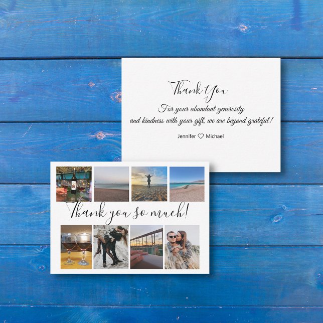 thank you wedding 8 photos collage custom chic  card (Creator Uploaded)