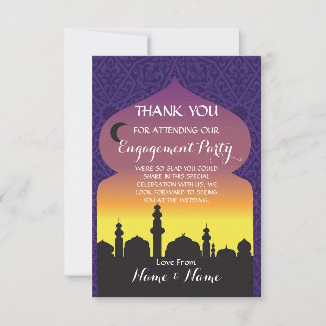 Thank You Wedding Arabian Nights Card (Front)