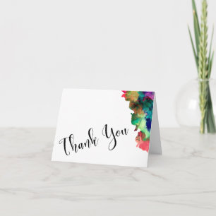 Thank You Wedding Black Type Colourful Watercolor 