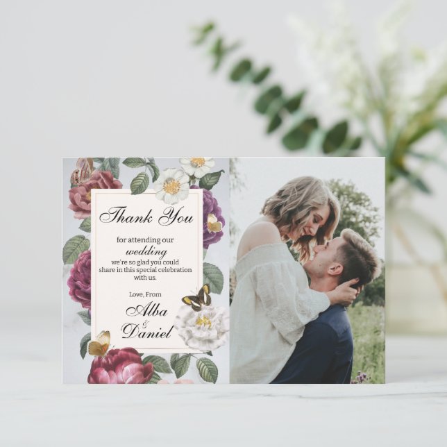 Thank You Wedding Bloom Floral Photo Butterfly  (Standing Front)