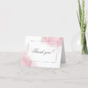 Thank You Wedding Blush Pink Silver Abstract