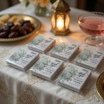 Thank You Wedding Bouquet Flower Nikah Walima Magnet<br><div class="desc">Thank You Wedding Bouquet Flower Nikah Walima Square Magnet
This design is perfect for your greenery and white rustic boho theme for your muslim wedding nikah walima with bismillah and thank you. This sticker is easy to customize and personalize by change the text</div>