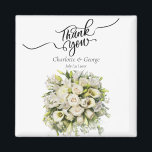 Thank You Wedding Bouquet Flower Wedding Favour Magnet<br><div class="desc">Thank You Wedding Bouquet Flower Wedding Favour
This design is perfect for your greenery and white rustic boho wedding theme. And easy to customize and personalize by change the text</div>