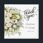 Thank You Wedding Bouquet Flower Wedding Favour Magnet<br><div class="desc">Thank You Wedding Bouquet Flower Wedding Favour
This design is perfect for your greenery and white rustic boho wedding theme. And easy to customize and personalize by change the text</div>