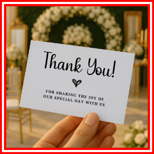 Thank You Wedding Bridal Shower Enclosure Card