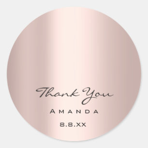 Thank You wedding Bridal Sweet 16th.  Rose Classic Round Sticker
