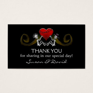 Thank You Wedding Cards - Skeletons Holding Heart