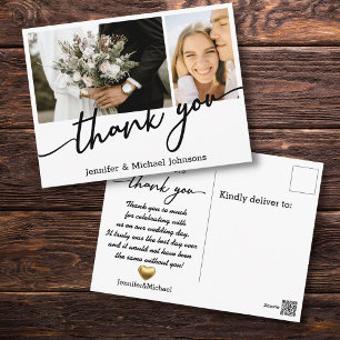 thank you,wedding collage,custom postcard